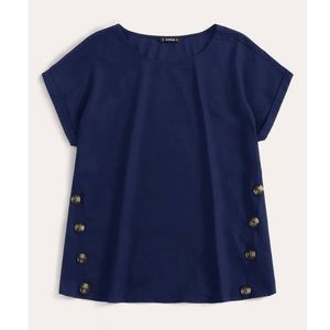 Rolled Cuff Bottom Detail Blouse